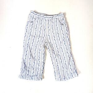 Vtg Janie and Jack Pants Girls Sz 12-18m Blue Antique Skates 2003 Corduroy Toile